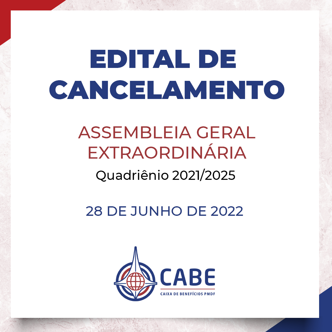 Edital de Cancelamento da Assembleia Geral Extraordinária