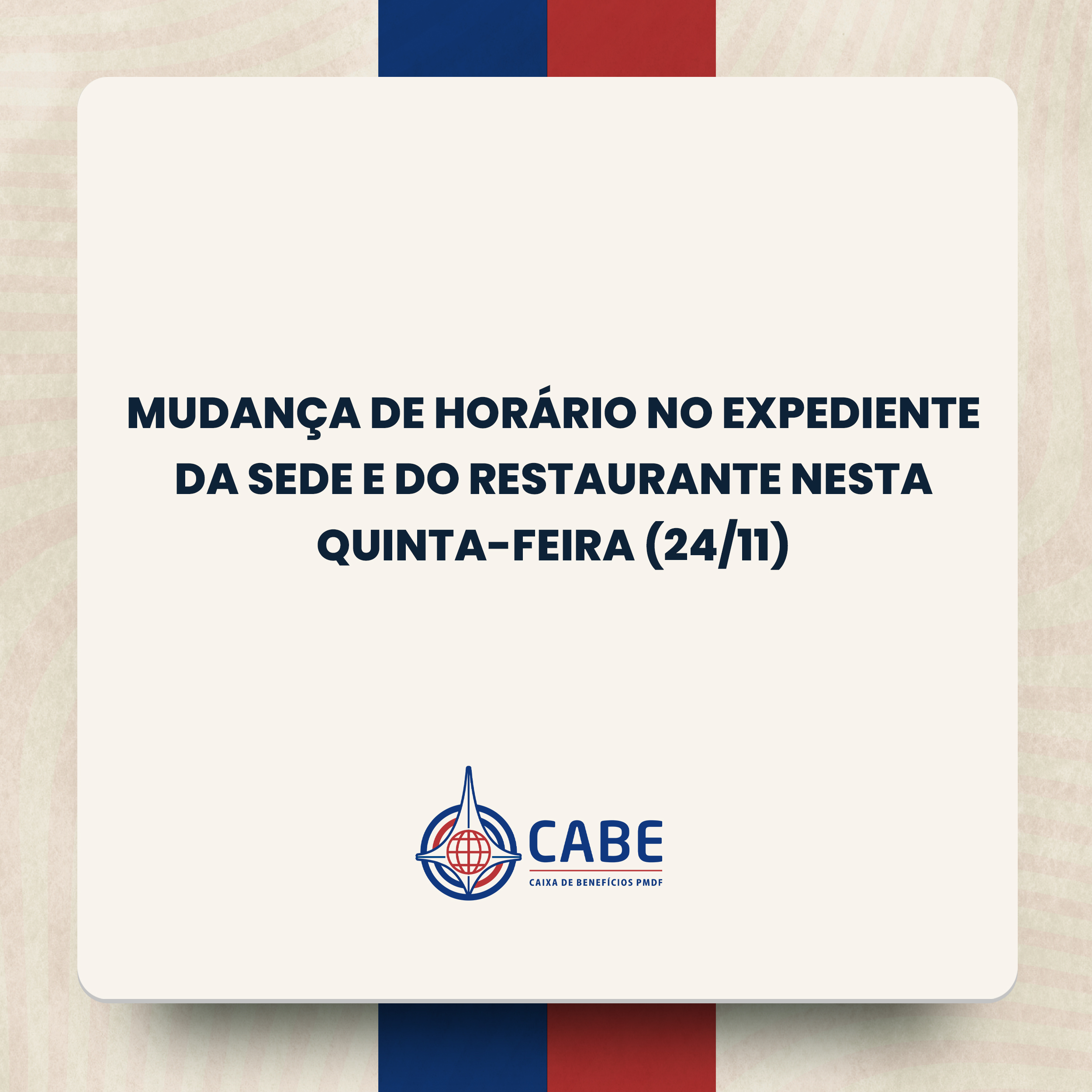 Confira a mudança de horário desta quinta-feira, 24 de novembro