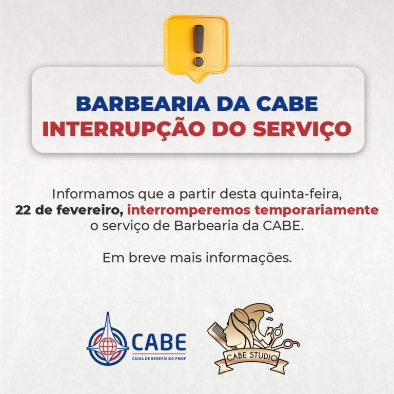 BARBEARIA DA CABE – INTERRUPÇÃO DO SERVIÇO