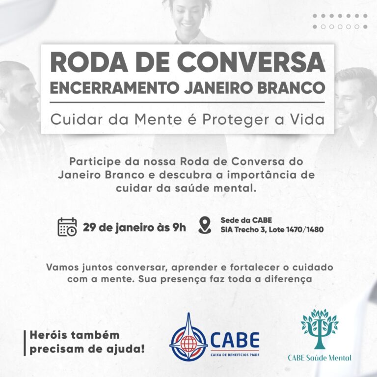 Inscrições abertas para a Roda de Conversa Janeiro Branco